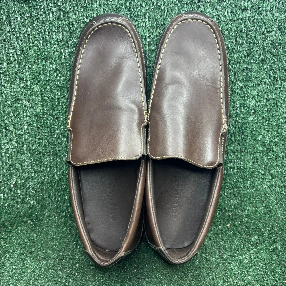 Cole Haan Tucker Venetian Leather Driver Moccasin Loafers Brown Mens Size 12 M